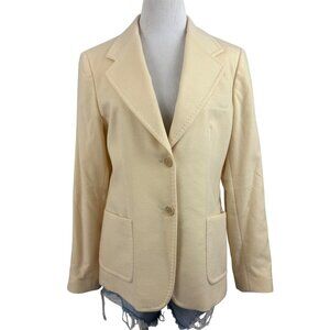 MaxMara Blazer Women's 12 Virgin Wool Jacket Two-Button Closure &‎ Front Pockets